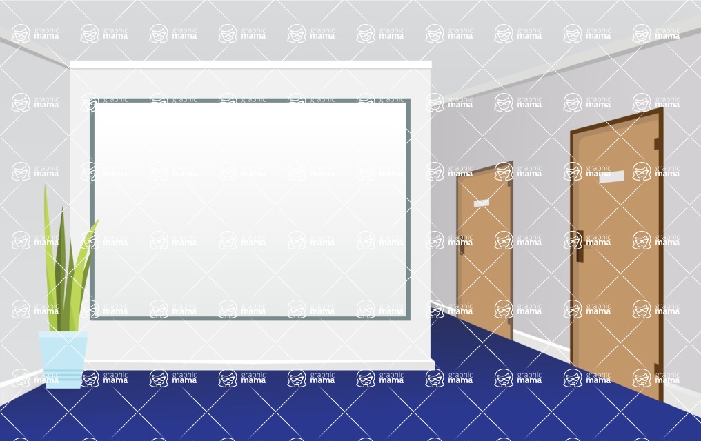 Room Backgrounds Vector Collection - Vector Room with Whiteboard Mockup